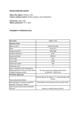 Konzervátorská zpráva