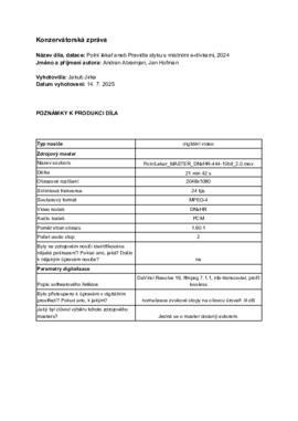 Konzervátorská zpráva