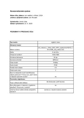 Konzervátorská zpráva